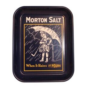 Vintage Morton Salt Serving Tray/Decorative Tray-Appox. 13”x 11”-Dark Blue-New
